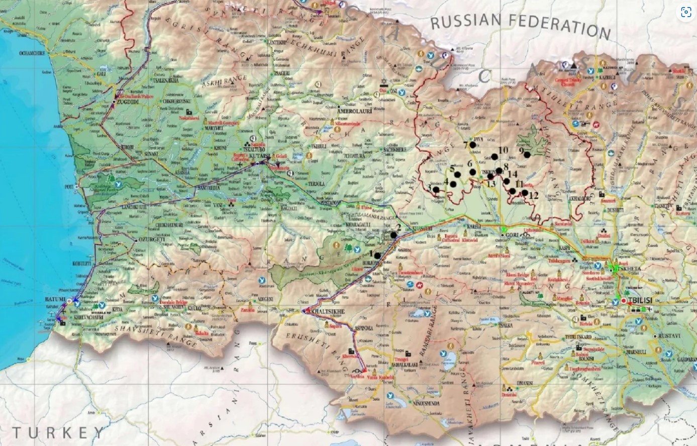 Georgia map. Физическая карта Грузии. Физическая карта Грузии подробная. Географическая карта Грузии. Подробная карта Грузии.